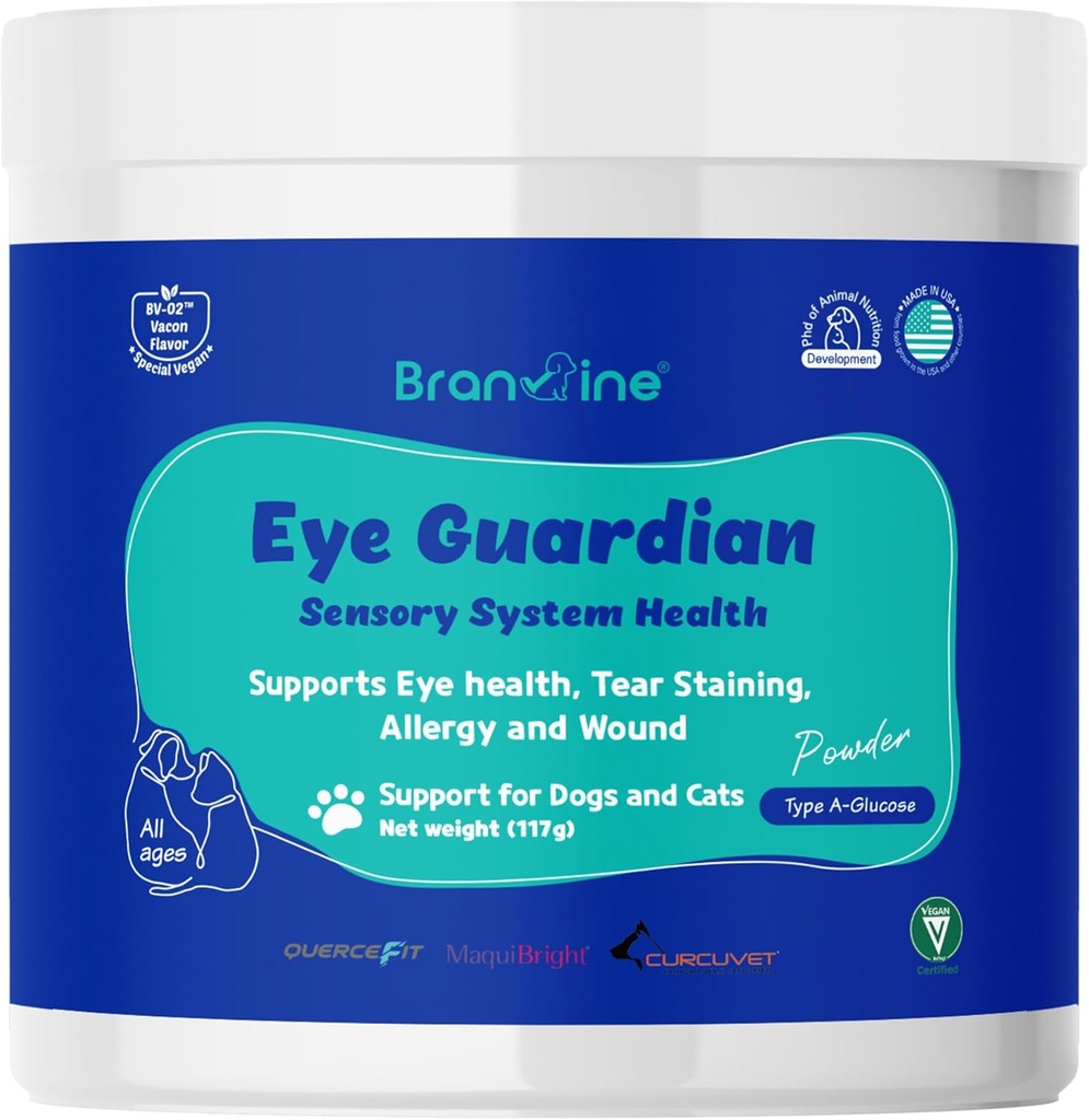 Augenschützer für Katzen und Hunde - unterstützt Augengesundheit, Tear Staining, Allergie und Wund (117g) mit MaquiBright (Normalgewicht)