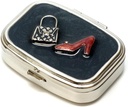9310 Rettangolare piccolo contenitore di pillola organizzatore Nero Rosso Oro Donne viaggio Pillola Caso Purse Pocket Container Daily Portable Medicine Vitamin Box Supplemento Mini Storage