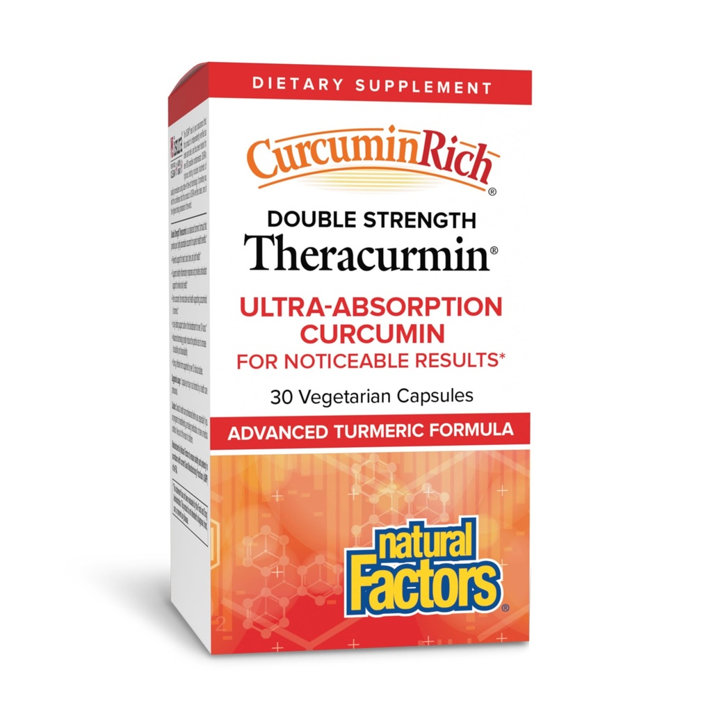 Natürliche Faktoren, CurcuminRich Doppelstärke Theracurmin, 60 mg, nur 1 Kapsel täglich, Formuliert für Superior Absorption, 30 Count (Pack von 1)