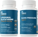 Dr Tobias Soutien de la pression artérielle et Glutathion liposomique - soutient la santé circulatoire, la désintoxication et la fonction immunitaire - non-OGM
