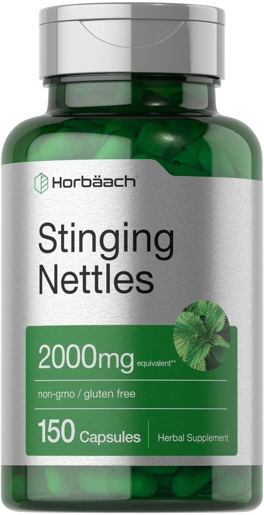 Horbäach Nettle Capsules Sting 2000mg=150 Comte=150 Supplément d'extrait de feuille d'herbe