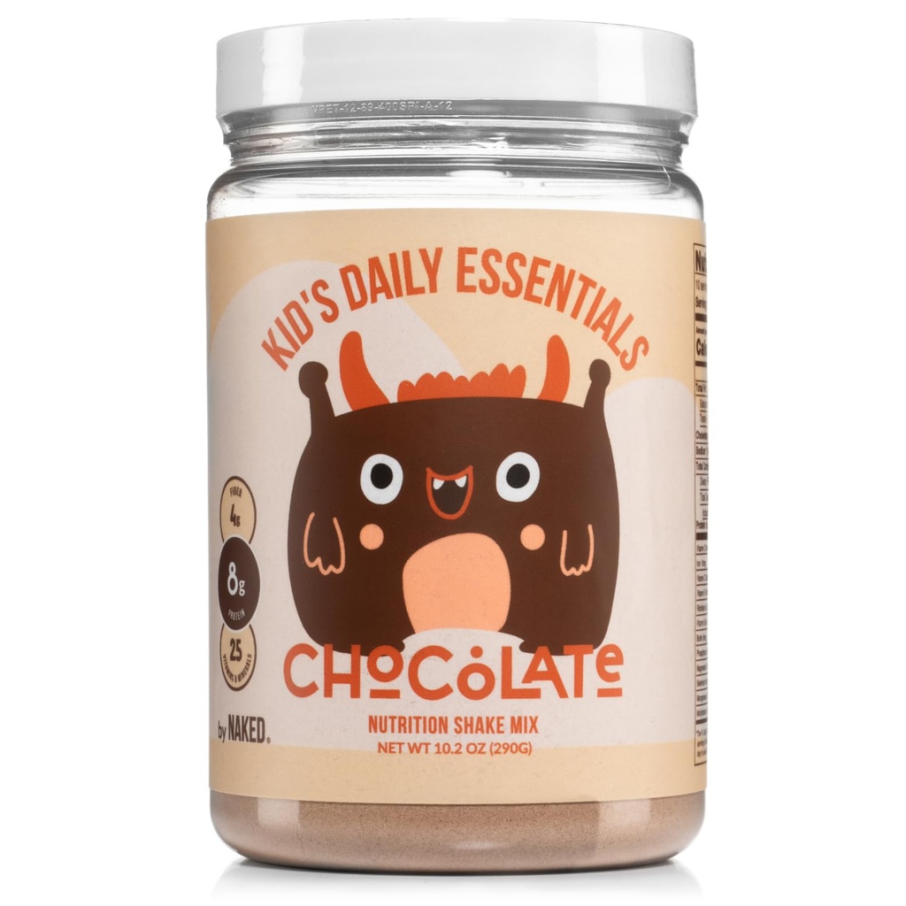 Naked Chocolate Kids Daily Essentials, Kids Protein Shake Made With Organic Milk, 6 Bio Gemüse, 25 Vitamine und Mineralstoffe, keine künstlichen Süßungsmittel, Aromen, Farben oder Konservierungsstoffe