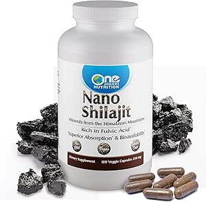 One Planet Nutrition Nano Shilajit 250 mg Veggie Kapseln (120 Portionen), 40-60% Fulvic Säure, Nano für verbesserte Absorption, reich an Mineralien, Non-GMO, Vegan, Glutenfrei