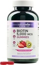 NatureWise Biotin Gummies - Unterstützt gesundes Haar, Haut und starke Nägel - Vitamin B7 5000mcg - Natürliche Schönheit - Erdbeer-Kiwi Flavor - Vegan, Non-GMO, Glutenfrei - 180 Count[90 Day Supply]