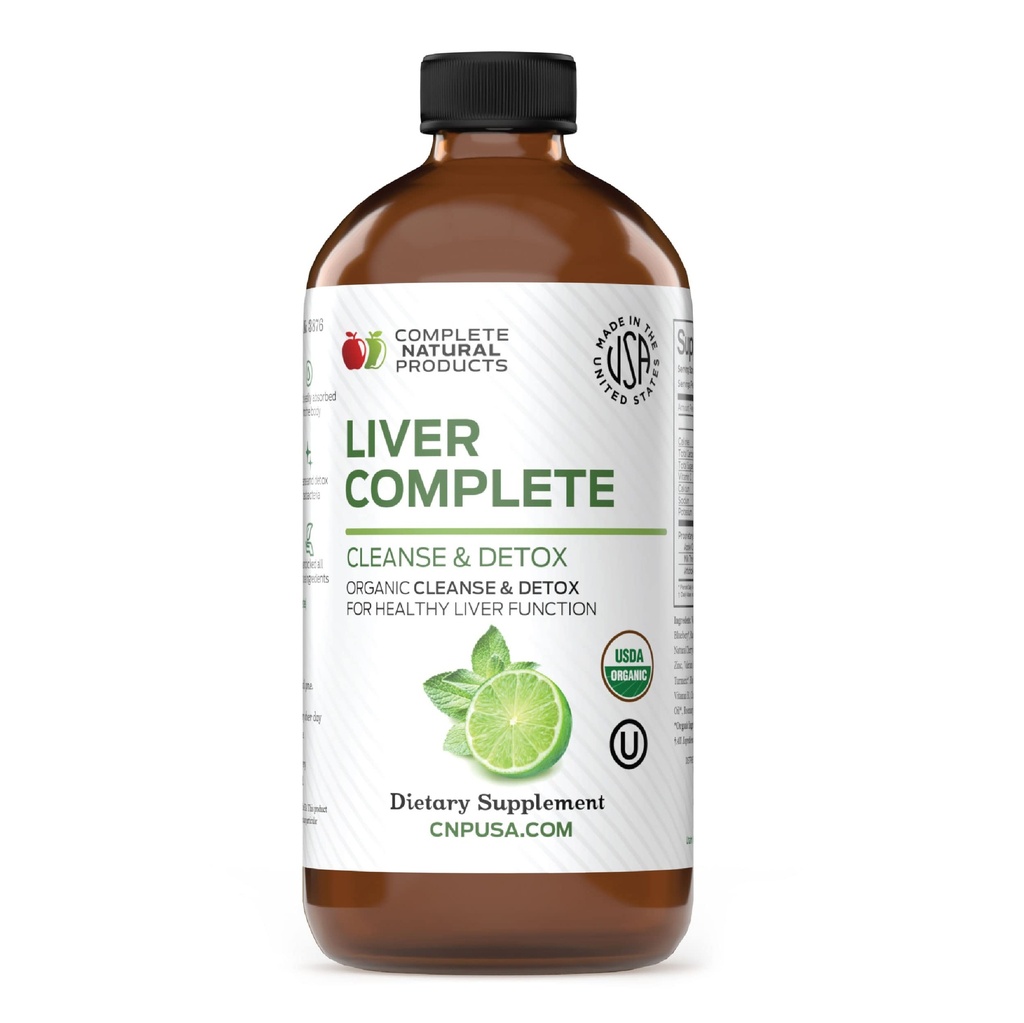 Complete Natural Products Liver Complete 12oz - Organic Liquid Liver Cleanse & Detox Supplement für hohe Enzyme, Fatty Liver, Liver Support