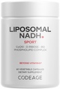 Codeage Liposomique NADH+ Supplément - NADH, vitamine B12, D-Ribose en bioénergie Ribose, CoQ10-2-Mois - Livraison liposomique - Adénine dinucléotidique β-Nicotinamide Pills - Non-OGM - 60 Capsules