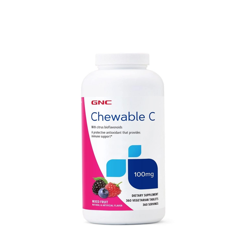 GNC Vitamin C 100mg, liefert Immununterstützung, gemischte Frucht, 360 Portionen
