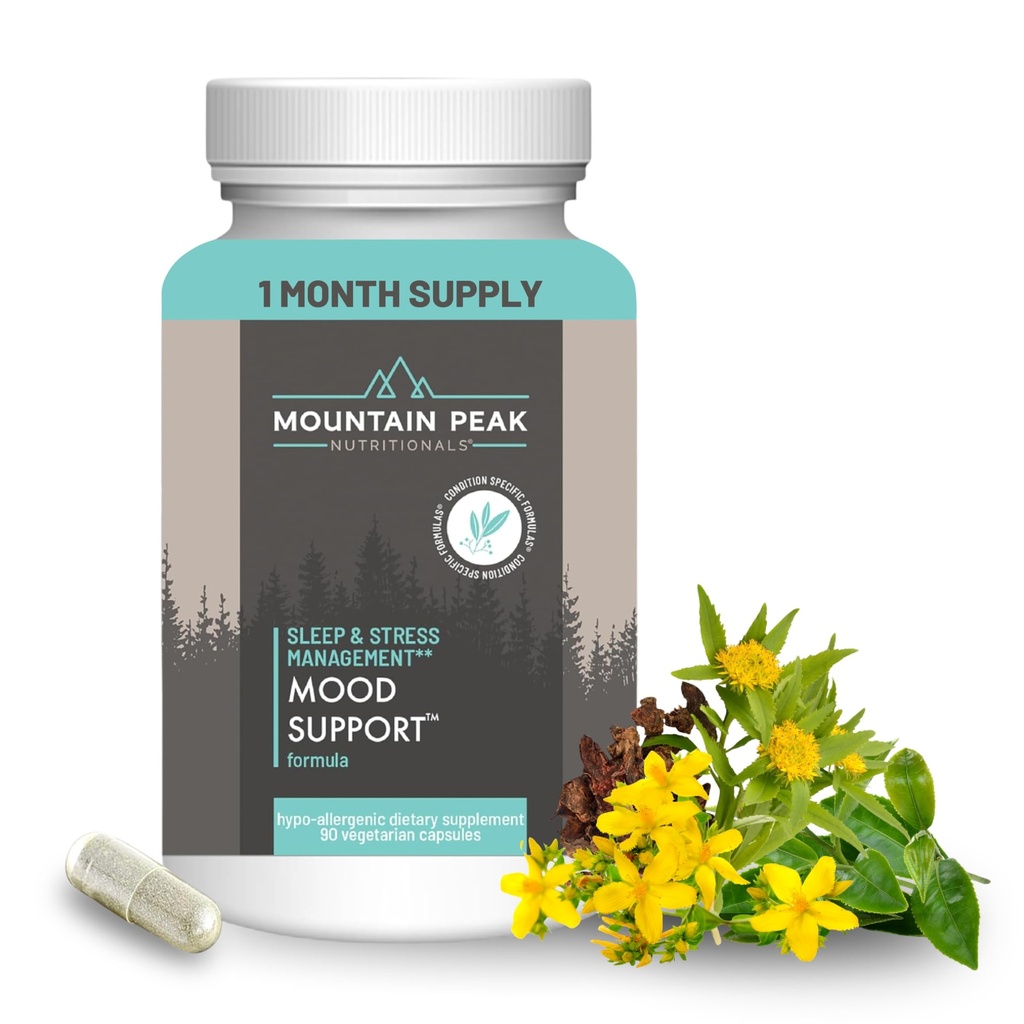 Mountain Peak Nutritionals Formule de soutien de l'humeur - supporte les niveaux de sérotonine - supplément alimentaire hypoallergénique (90 capsules végétariennes)