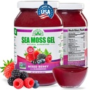 Wildcrafted Irish Sea Moss Gel | Made in USA | Rich in Vitamins & Minerals | Sea Moss Gel Raw | Integratore nutrizionale | Bacche miste (16 oz)