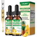 2 Pack Selenium Flüssigkeitstropfen, 200mcg Flüssiges Selenium Supplement mit Vitamin C & Zink, Unterstützung für Immunsystem, Antioxidans & Herz Gesundheit, hohe Absorption, Ananas Flavor