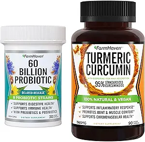 FarmHaven Curcumine curcuma avec Pepper Noir BioPerine et 60 Million CFU Probiotique