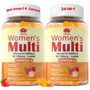 Gummy multivitamine avec Omega 3(DHA/EPA), Vitamine D3 K2, Calcium, Inositol, Complexe Vitamine A C E B des femmes quotidiennes, L-méthylFolat, Méthyl B12,Multamins multivitamines sans sucre Minéraux, 120Cts