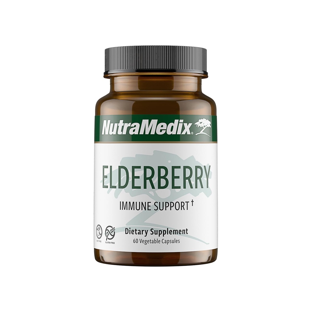 NutraMedix Elderberry Antioxidants Supplement Kapseln - Elderberry-Extrakt zur Förderung einer gesunden Entzündungsreaktion, tägliche Immununterstützung und Bowel Health (60 Kapseln)
