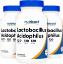 Nutricost Lactobacillus Acidophilus 10 miliardi di CFU, 120 capsule vegetali - Probiotico (3 bottiglie)