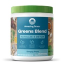 Erstaunliche Grasgrüns Blend Alkalize & Detox: Smoothie Mix, Reinigen mit Super Greens & Rübenwurzelpulver, Verdauungsenzyme, Präbiotika & Probiotika, 30 Portionen (Verpackung kann variieren)