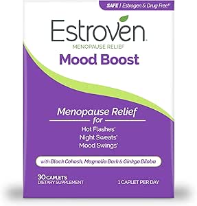 Estroven Mood Boost für Menopause Relief, Hilft Reduzieren Hot Flashes & Nacht Sweats, Hilft verwalten Mood Swings, 30 Zähler