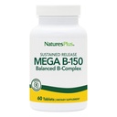 Natures Plus Mega B150 Complex, Sustained Release - 60 vegetarische Tabletten - Maximale Potenz B Complex Vitamin Supplement - Glutenfrei - 60 Portionen