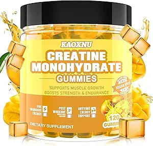 2 Pack Creatine Monohydrate Gummies 5000mg for Men & Women, 120 CT Chewable Creatine Monohydrate for Energy Boost, Muscle Support, 5.6g of Creatine Monohydrate per Serving - Sugar Free