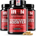 Testosteron Booster für Männer - Estrogen Blocker - Supplement Natürliche Energie, Stärke & Stamina - Lean Muskelwachstum - Fördert Fettverlust - Erhöhung männliche Leistung (3 Flaschen)