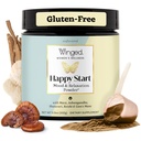 Winged Wellness Happy Start, Mood Boosting Drink-Pulver für Damen - Happy Mind & Hormonal Health, Mood Support-Ergänzung mit Red Maca, Ashwagandha, Pilze &amp; mehr - Schokolade, 30 Servietten