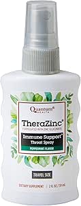 Quantum Health TheraZinc Spray oral, fait avec du gluconate de zinc pour le soutien immunitaire et le soulagement de la gorge dans un spray apaisant, 2 Oz.