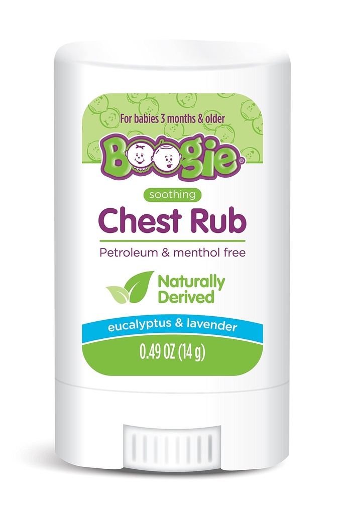 Boogie Chest Rub Stick für beruhigendes Relief, Petroleum-frei, USDA Organic, Natürlich abgeleitet, beruhigende Eucalyptus und Lavender, 0.49 Unze (Pack von 1)