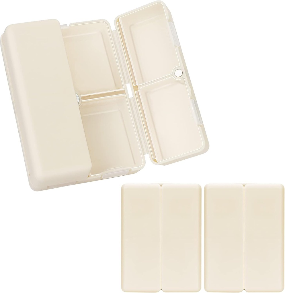 FYY Daily Pill Organizer, 2 Pcs 7 scomparti Portable Pill Case Travel Pill Pill Organizer,[Folding Design] Pill Box per Purse Pocket per tenere Vitamine,Cod Liver Oil,Supplements and Medicine-White