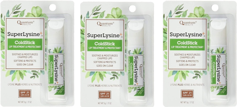 Super Lysine Plus+ ColdStick, SPF 21, Regular 0.18 oz (Pack mit 3) von Quantum Research