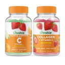 Lifeable Vitamin C 1050mg + Collagen & Vitamin C, Gummies Bundle - Great Tasting, Vitamin Supplement, Gluten Free, GMO Free, Chewable Gummy