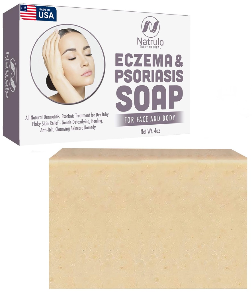 Eczema Seifenbar für Gesicht und Körper – Alle natürlichen Dermatitis, Psoriasis Behandlung für trockene juckende Hautentlastung – Sanfte Entgiftung, Heilung, Anti-Itch, Reinigung Hautpflege-Remedy – Eczema Seifenbar