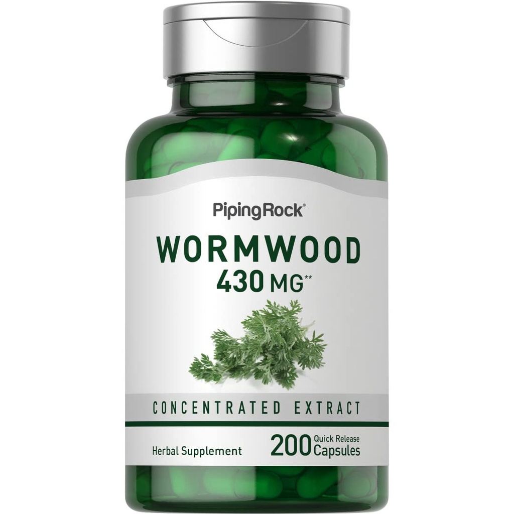 Piping Rock Wormwood Kapseln 430mg | 200 Graf | Konzentrierter Kräuterextrakt | Artemisinin Ergänzung | Non-GMO, Glutenfrei