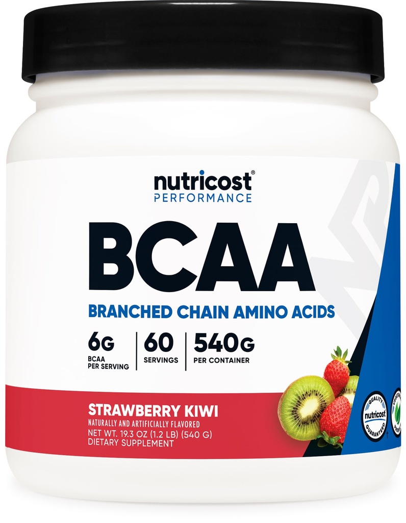 Nutricost BCAA Pulver (Strawberry Kiwi) 60 Servierungen - Optimal 2:1:1 Verhältnis