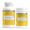 Duo - HistaQuel per supportare la produzione normale di istamina (120 capsule) & Multi-Biome Multi Strain Probiotic per il supporto Immune & Histamine (30 capsule)