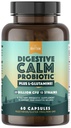 Natürliche Rhythm Digestive Calm Probiotic (Plus L-Glutamin) 25 Billion CFU und 13 Strains. - Natürliche Unterstützung für bessere Verdauung - für Bloating & Constipation + Gas Relief & Leaky Gut - 60 Kapseln.