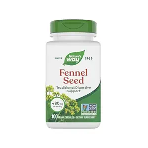 Natural's Way Fennel Seed, Supporto Digestivo Tradizionale*, 480 mg per Serving, Gluten Free & Vegan, Progetto Non OGM Verificato, 100 capsule (Packaging May Vary)