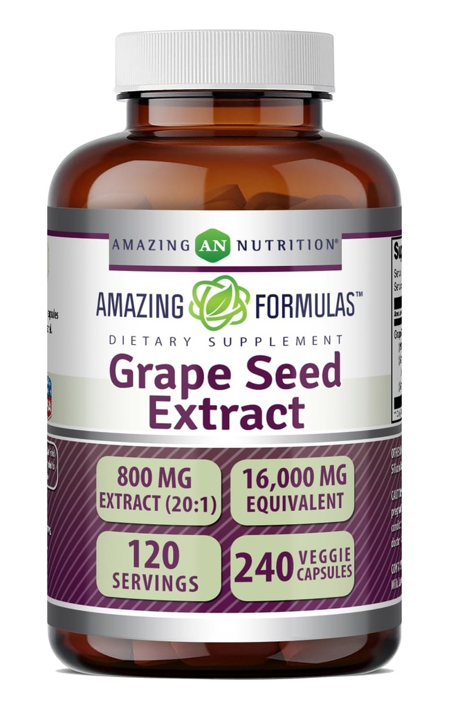 Formules étonnantes Graines de raisin extrait de 800 Mg (20:1)