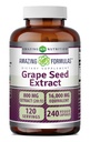 Formules étonnantes Graines de raisin extrait de 800 Mg (20:1)