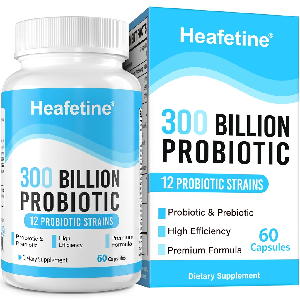 300 milliards d'UFC Probiotiques pour les femmes et les hommes - 12 souches + 3 prébiotiques organiques, probiotiques pour la santé digestive et immunitaire, la santé et le blottis, la santé des femmes et des hommes - 60 capsules