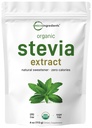 Pure Organic Stevia Powder, 4 Unzen, 706 Servieren, Höchste Grade Stevia Green Leaf Extract Reb-A, Reduzierter Bitter Nachgeschmack, 0 Kalorien, Natürlicher Süßstoff, Zucker Alternative, Keto Friendly