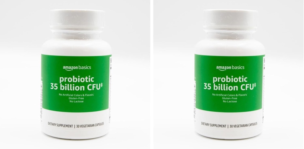 Grundlagen Probiotic 35 Billion CFU, 8 Probiotische Strains mit präbiotischem Blend, Unterstützt gesunde Verdauung, 30 vegetarische Kapseln, 1 Monat Supply 30 Count (Pack von 2) (Previously Solimo)