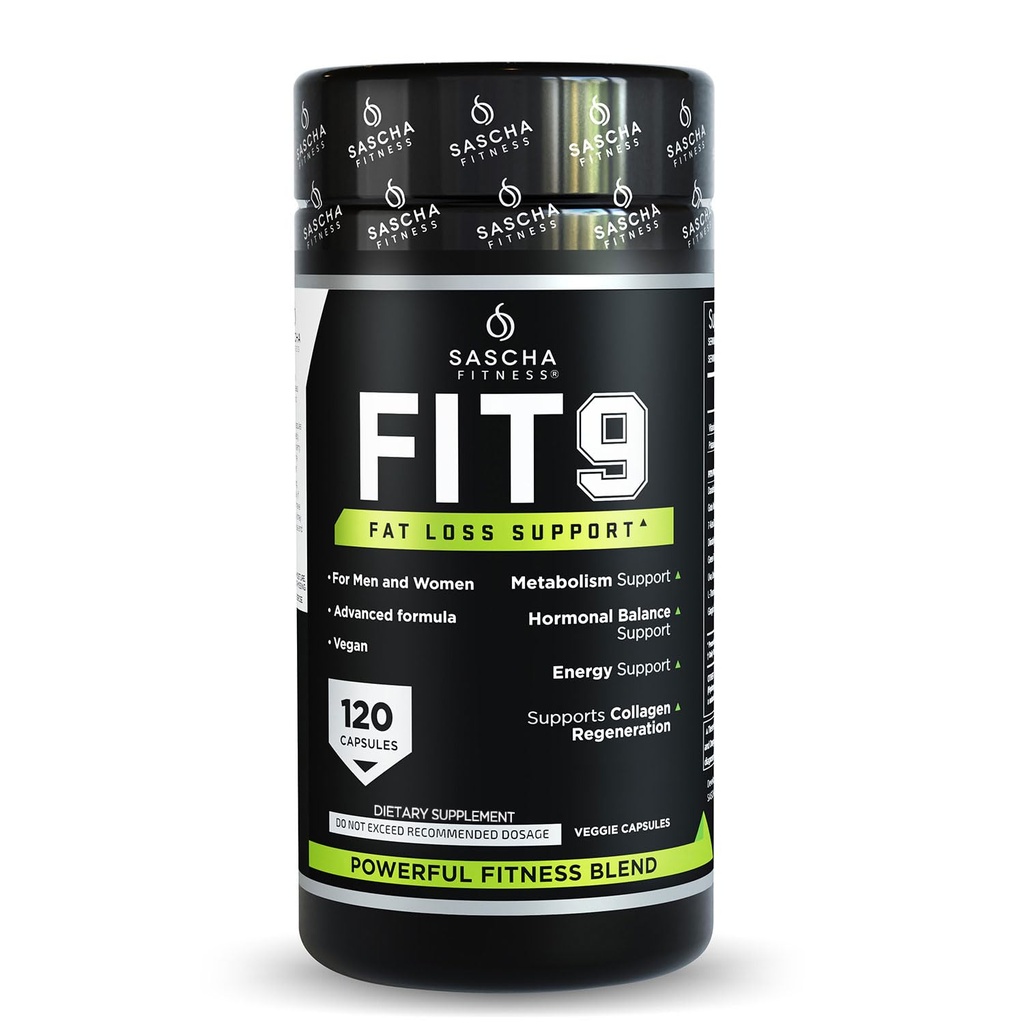 Sascha Fitness Fat Loss Pillen | Collagen Unterstützung | Fluid Balance | FIT9 Zutaten: 7Keto + Uva Ursi, Gotu Kola, L-Theanine,Gingko Biloba,DIM,Green Tee | Weight Loss Supplements-Vegan-120 Natural Cap