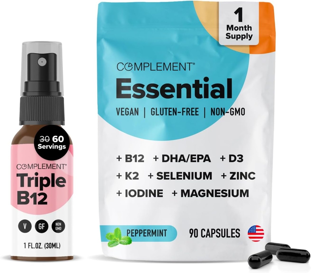 Ergänzung essentielle Vegan Multivitamin & Triple B12 Spray Bundle – umfassende Ernährungsunterstützung für pflanzenbasierte Ernährung
