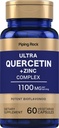 Piping Rock Quercetin Zink Complex | 1100 mg | 60 Kapseln | Non-GMO, Glutenfreie Ergänzung