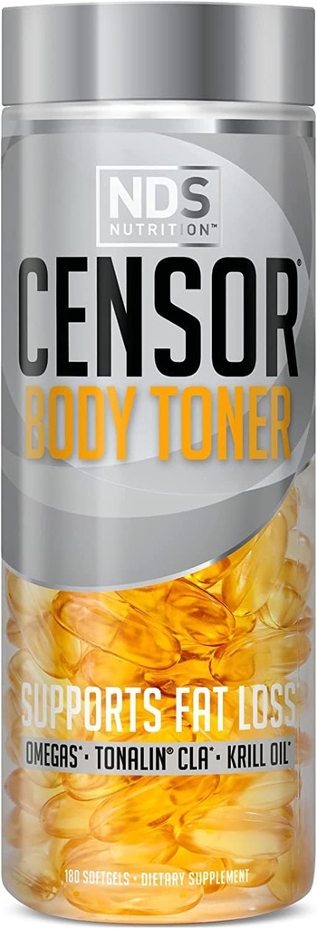 Censor - Fat Loss and Body Toner mit CLA, Fish Oil, Safflower und Omega 3-6-9 Blend - Nahrungsergänzung für verbesserte Energie, Stoffwechsel und Gesundheit - 180 Softgels