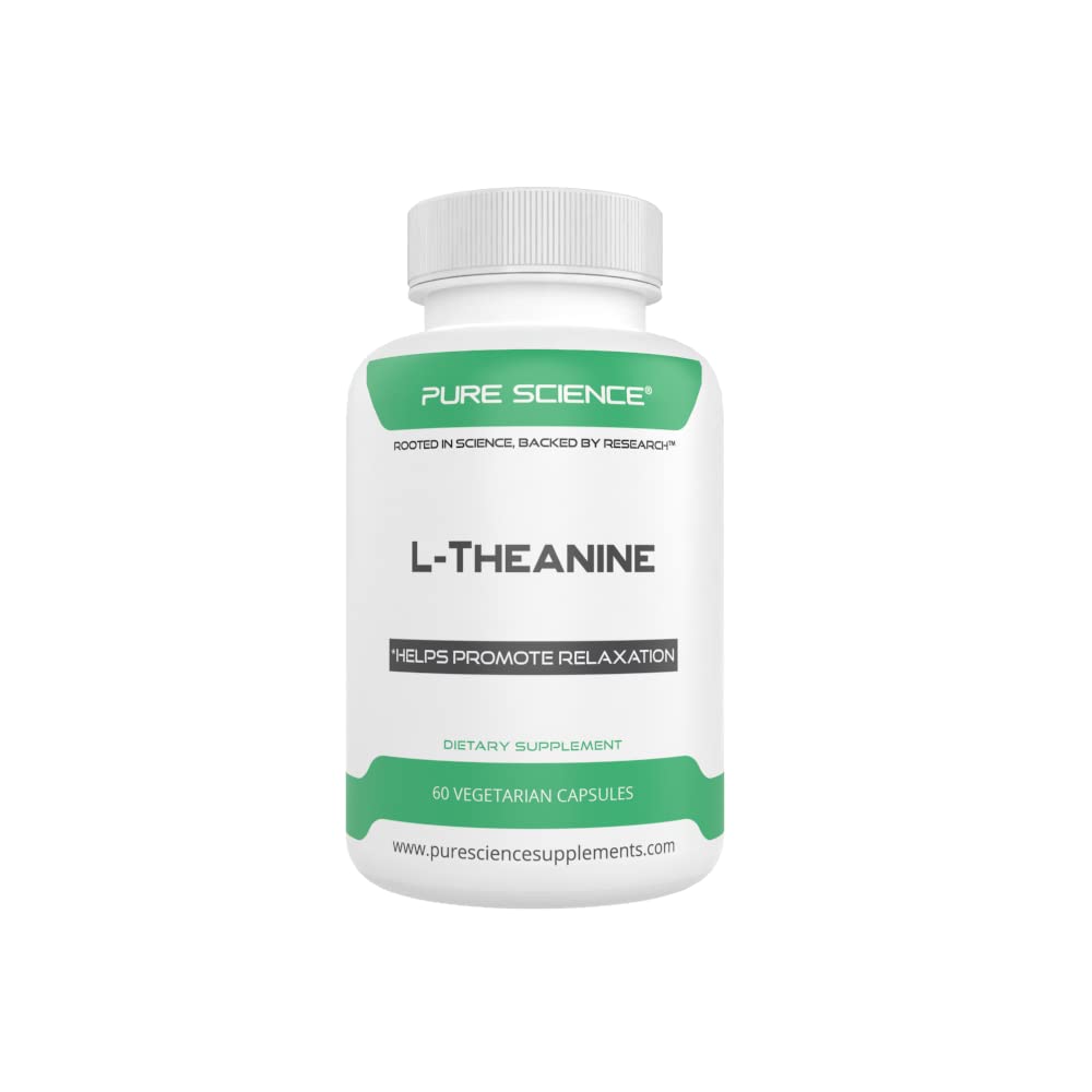 Pure Science L-Theanine Supplement 400mg - Fördert Entspannung & Gesunde Stress Management - 60 vegetarische Kapseln