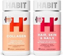 Habit Inner Beauty Bundle - Collagen (60 capsule) + Hair Skin & Nails (60 capsule), Supporta l'idratazione della pelle & Integrity, Hair & Nail Strength, Non OGM