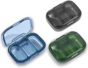 3 Pack 3 scomparti scatola di pillole, Moisture Proof Pill Case, Organizzatore di pillole di viaggio per borsa da tasca, Scatola di vitamina della medicina portatile quotidiana, Scatola di olio di pesce, Scatola di supplemento