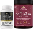 Antike Ernährung Regenerative Bio-zertifizierte Probiotika für Menopause, 60 Count + Multi Collagen Protein Powder Unflavored, 45 Servierungen
