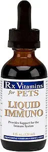 Rx Vitamins Flüssiger Immun- und Katzenimmun-Support - L-Lysine für Katzen - Reishi Pilz-Ergänzung für Hunde - Feline & Canine Immunsystem-Support - Bacon Flavor - 4 oz