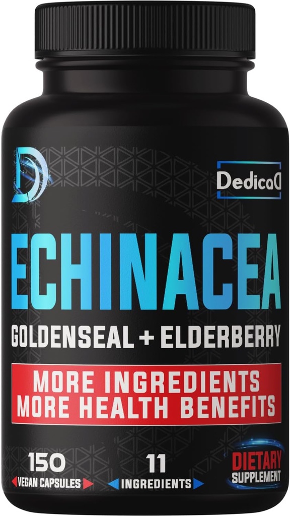 Suppement di sostegno della difesa immunitaria - All-in-1 11 Herbs Blend of Echinacea, Goldenseal, Elderberry, Camu, Ginger, Thyme, Chaga, Reishi, Burdock, Acerola - 5 mesi di alimentazione - 150 capsule